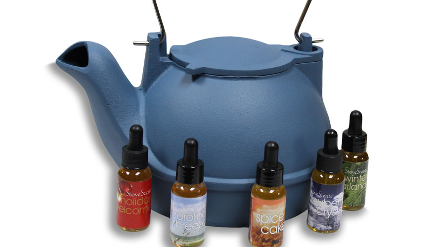 Blue Condar half kettle with stovescents.