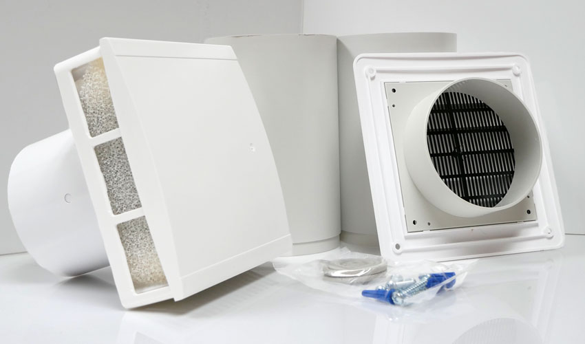 Photo of disassembled air supply ventilator.