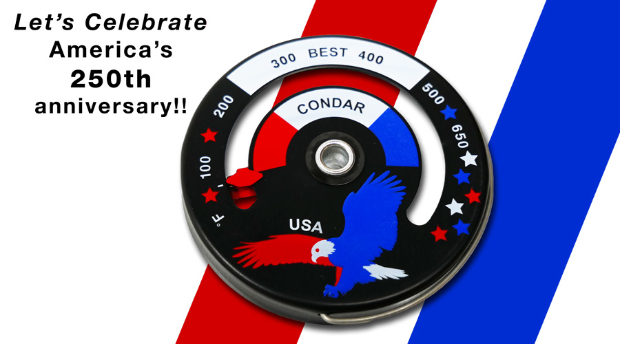 The new Eagle stovepipe thermometer is quality-made in our USA factory in Columbus, North Carolina.